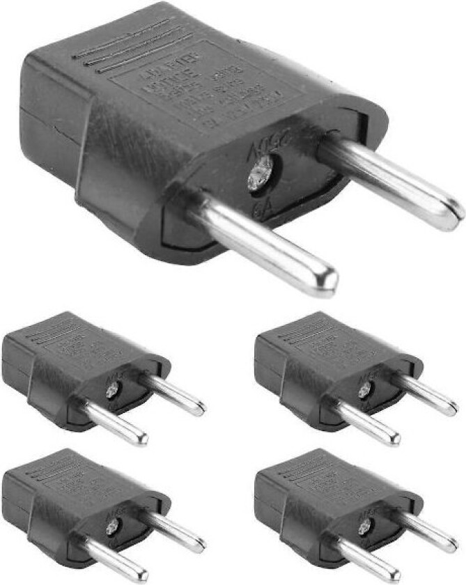 5X USA US til EU Euro Plugg Konverter Reise Lader Adapter AC Strømplugg Adapter