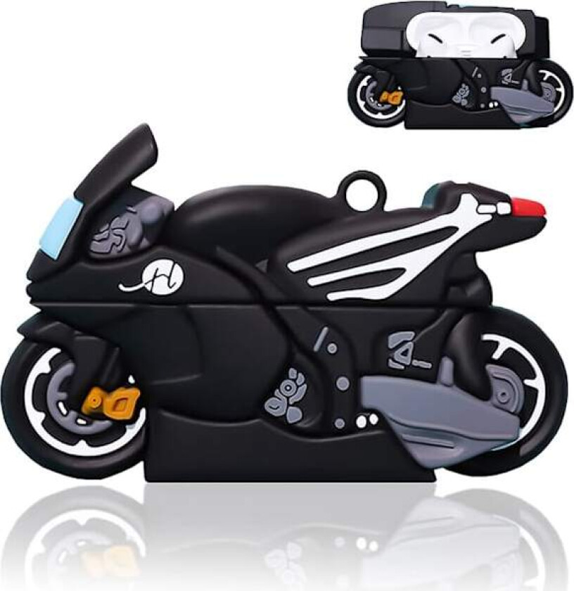 Unikt etui for AirPods 4-etui, Søt 3D tegneserie 3D tegneserie Motociclo AirPods 4. generasjons deksel Kult mykt silikonbeskyttelse med nøkkelring Støtsikker