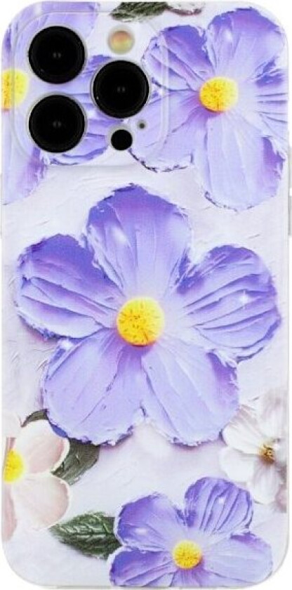 Deco iPhone 14 Pro deksel - Lilla Blomst