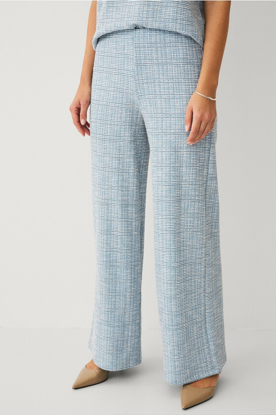 Bukser med bouclé-struktur - Blå