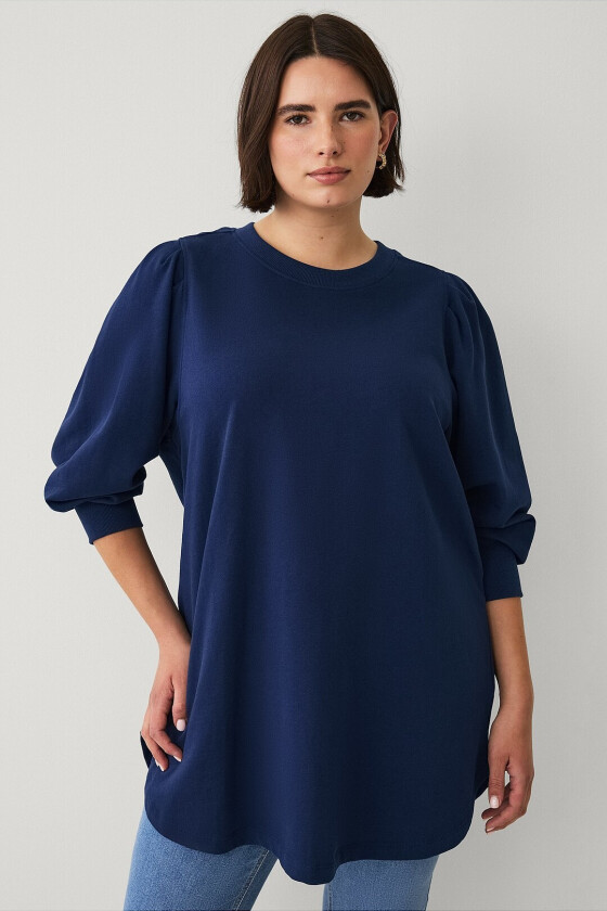 Genser med puffermer - Blå