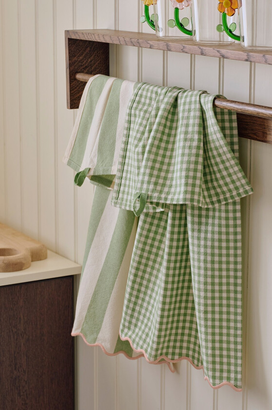 Kjøkkenhåndkle Majken 2-pakning - Grønn