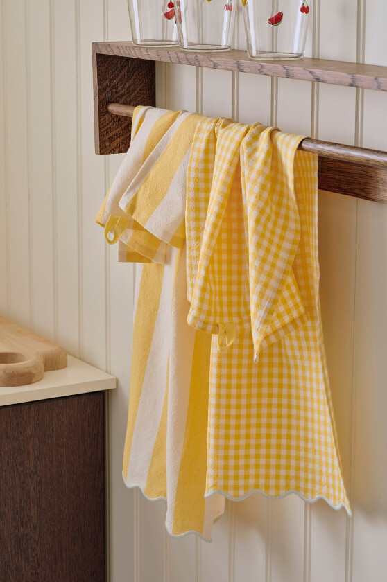 Kjøkkenhåndkle Majken 2-pakning - Gul