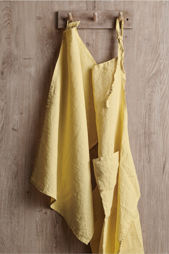 Kjøkkenhåndkle Malva i 100% lin - Gul