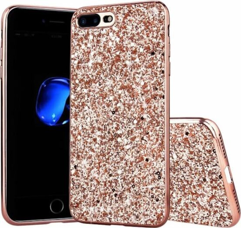 Glitter iPhone SE 2020 deksel - Rose Gull