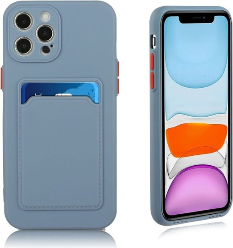 Card Holder Deksel til iPhone 12 Pro Max - Blå