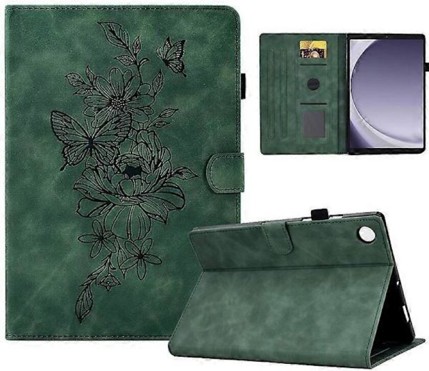 For Samsung Galaxy Tab A9+ Deksel PU Lær Tablet Cover med Kortholder Stativ