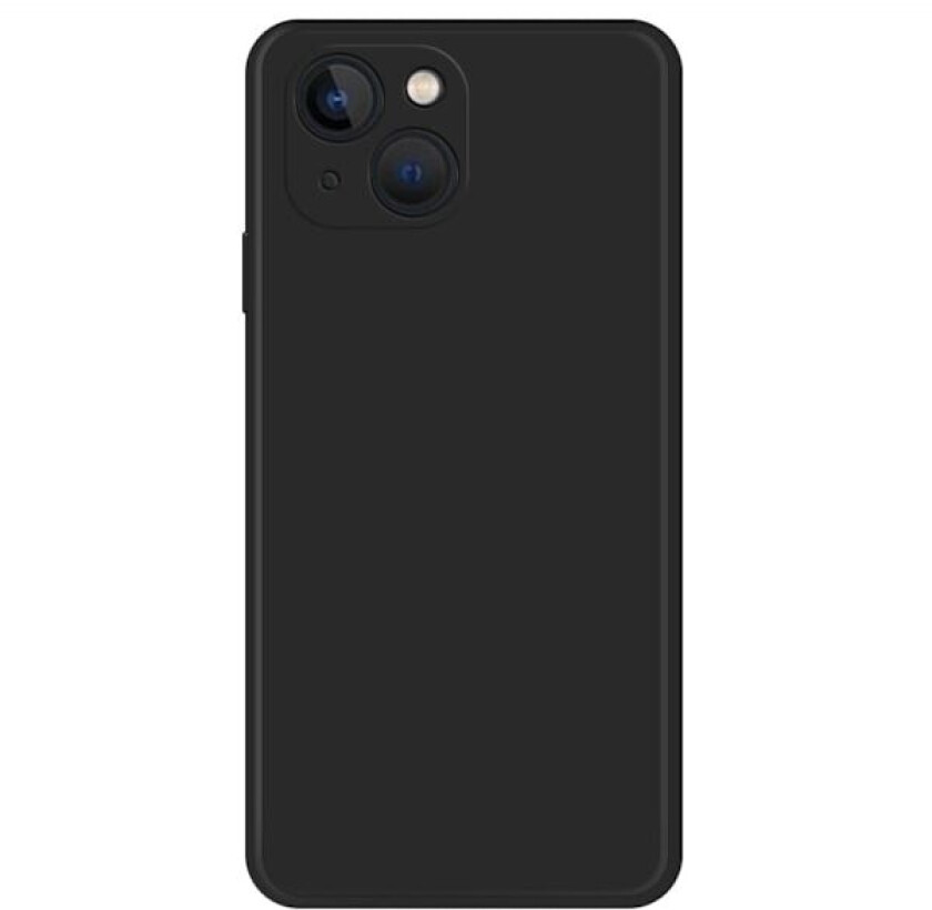 Avfaset gummiert anti-falldeksel for iPhone 13 Mini - Svart