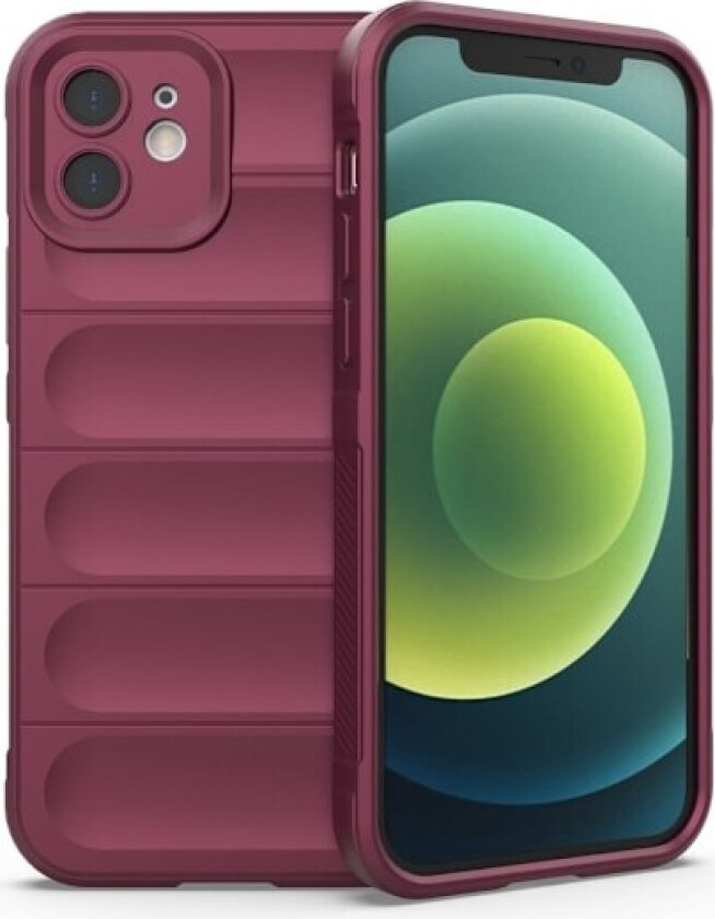 Deksel med mykt grep for iPhone 12 - Vinrød