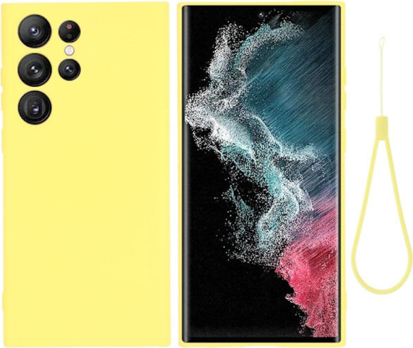 Matt flytende silikondeksel for Samsung Galaxy S23 Ultra - Gul
