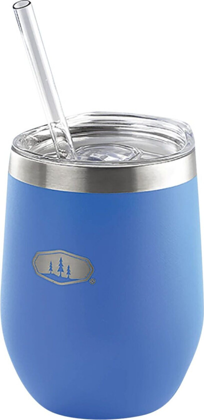 Stainless Steel Tumbler, glass med sugerør Blue Aster