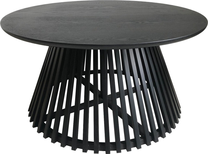 Slats Sidebord Lavt Sort Ø80 cm