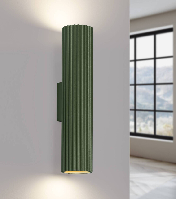Vegglampe ALORA, høyde 30 cm, olivengrønn, metall, 2 x GU10