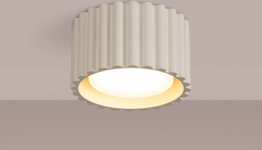 Taklampe RIBLA, beige, Ø 10 cm, metall, GX53
