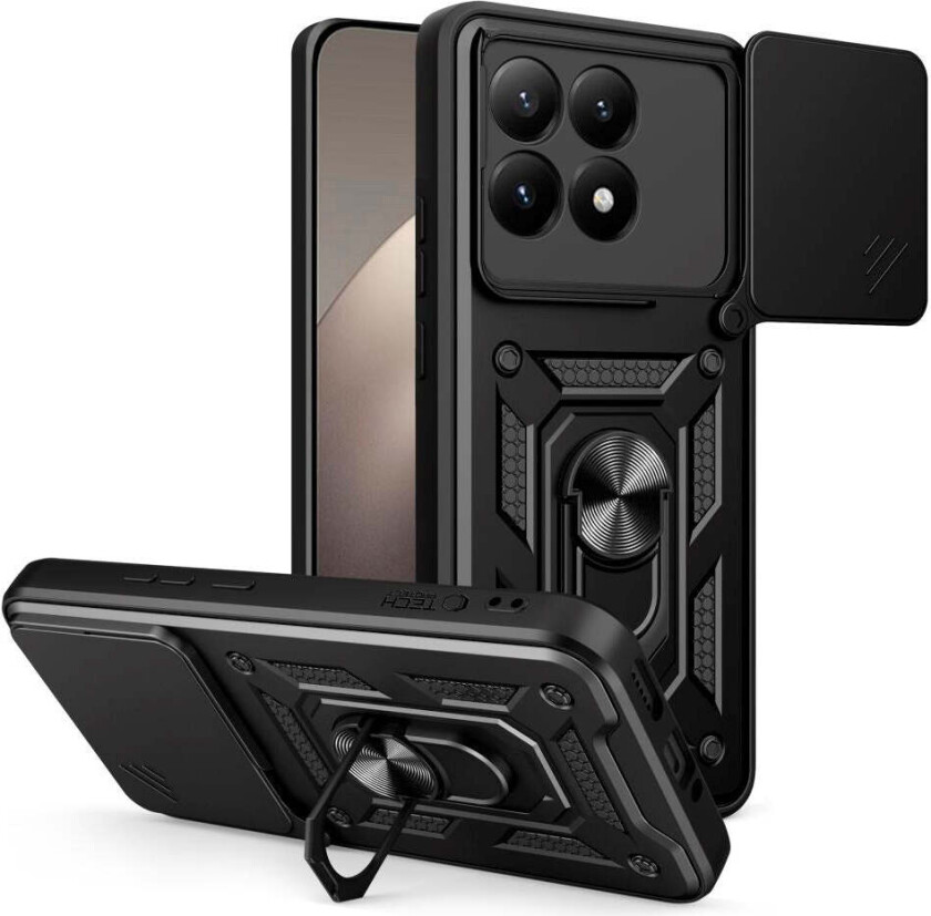 Xiaomi 15T Tech-Protect Camshield Deksel m. Magnetisk Ring & Stativfunksjon - Svart