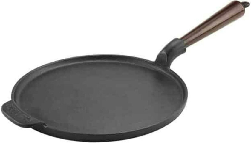 Pannekakepanne 23 Cm Med Trehåndtak - Stekepanner Støpejern Sort - CVP23W