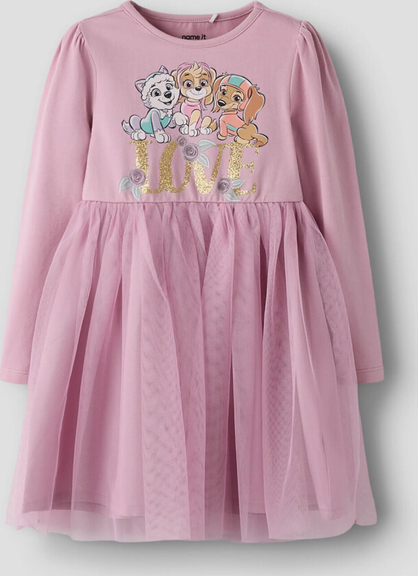 Nmfmebba Pawpatrol Ls Tulle Dress Cplg - Pink - 110