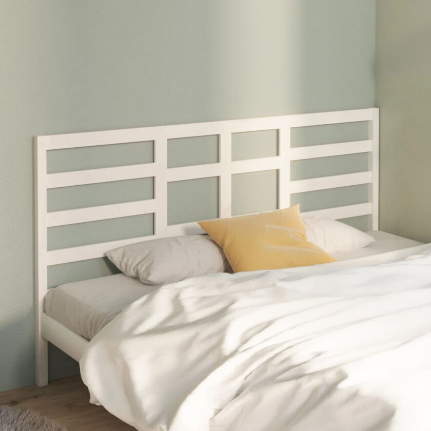 Sengegavl hvit 186x4x104 cm heltre furu
