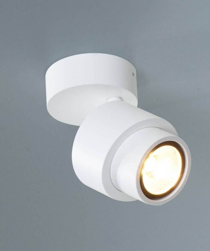 LED-spotlight BRUSH, hvit, Ø 7 cm, metall, dimbar, 2700 K