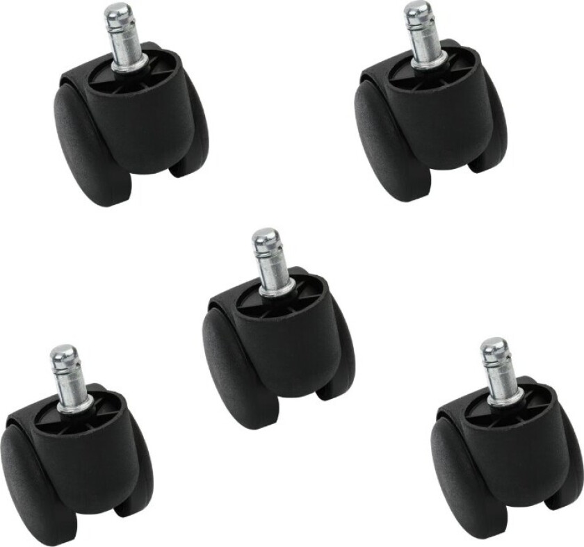 Stolhjul svinghjul møbelhjul 5-pakning 50 mm / 2 tommer Black
