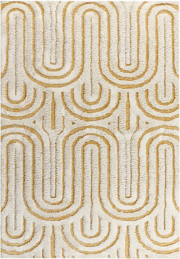 Teppe Perai - Hvit, Gul, 160x230 cm