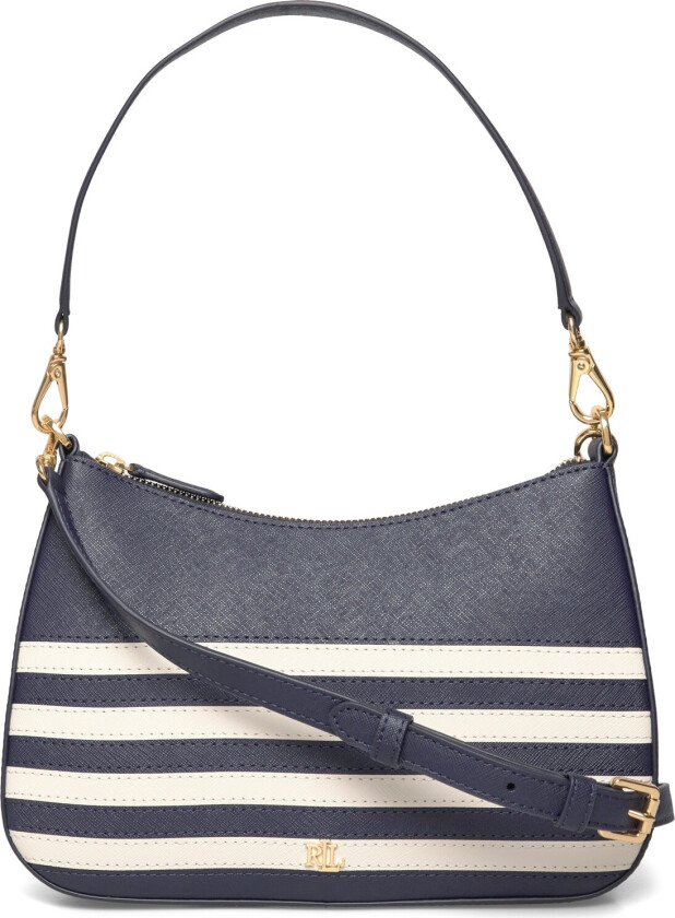 Striped Leather Medium Danni Bag - Navy - ONE SIZE