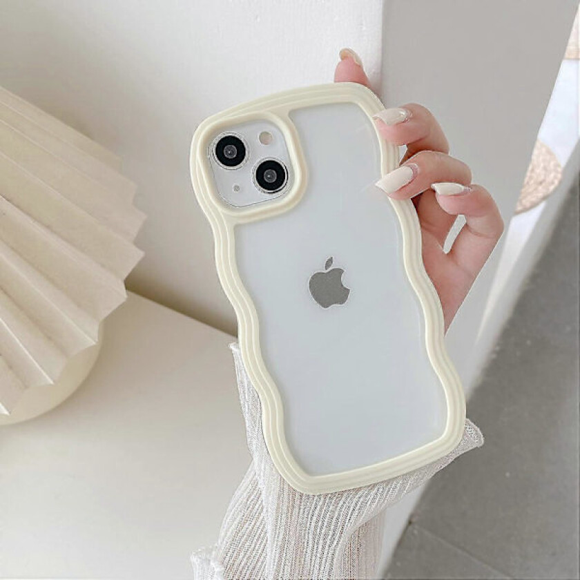 Kompatibel med iPhone 11 Deksel, Søtt Krøllete Bølgemønster Transparent Deksel, Transparent Myk Silikon TPU Støtsikkert - Gul