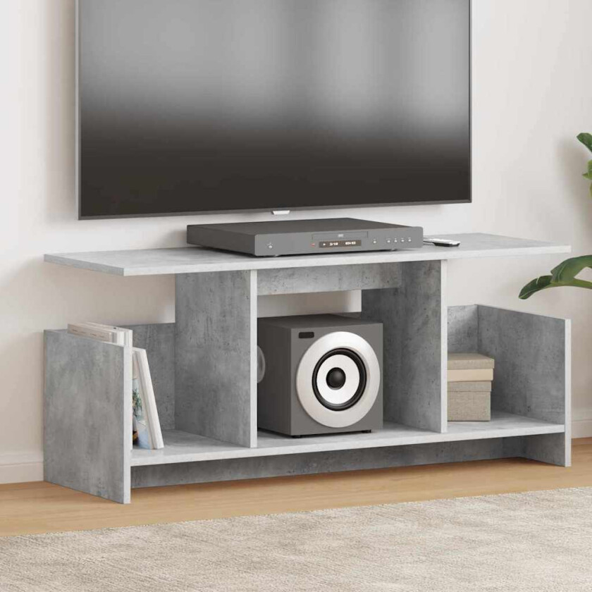 TV-benk Betonggrå 102 x 35 x 45 cm Konstruert tre