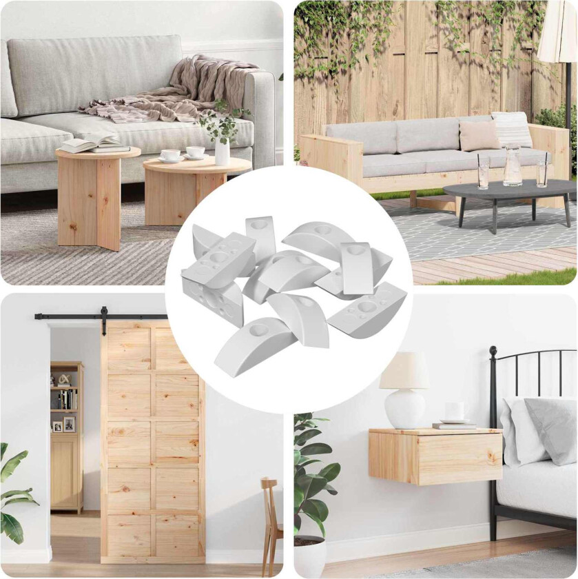 Halvmåne-skrue 18 pcs Hvit M6 PP