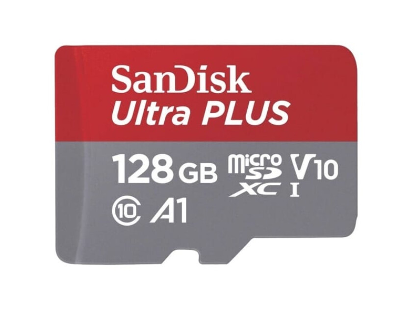 microSDXC Ultra PLUS 128GB (A1/UHS-1/Cl.10/150MB/s) + Adapter MicroSDXC-kort 128 GB A1 Application Performance Class, UHS-Class 1, Class 10 U