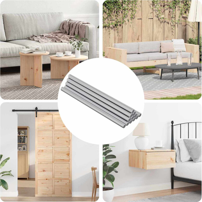 Gjenget Stang 12 pcs sølv M6 x 120 mm (Gjengediameter x L)