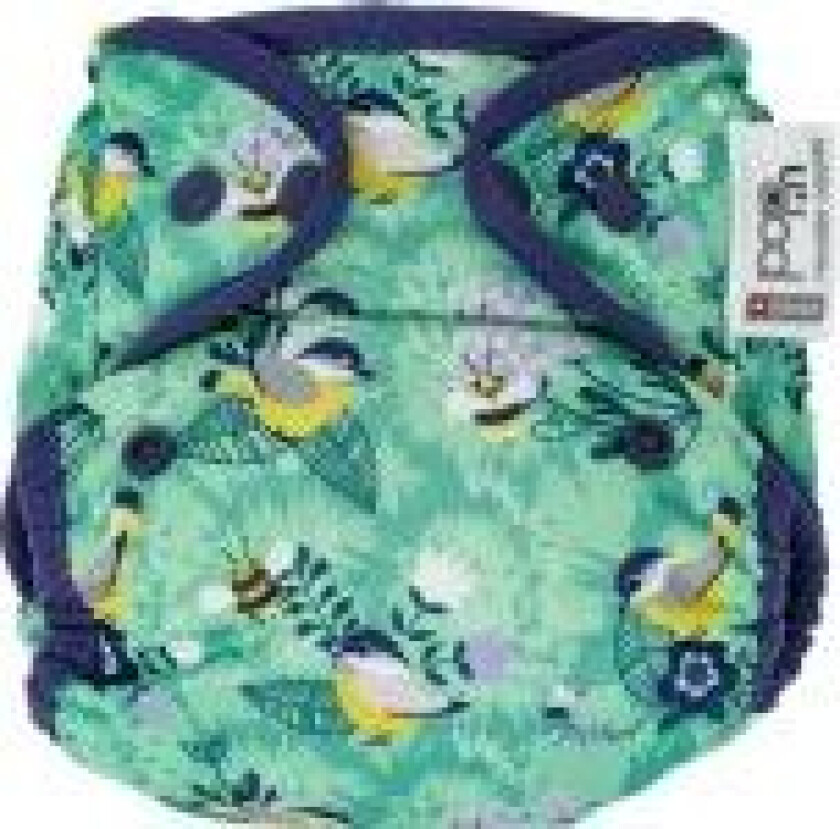 Bilde av Lukk Caboo bleier Trekk, gjenbruksbleie Pop-in AIO Round the Garden med trykknapper 4,5-16 kg, 1 stk.