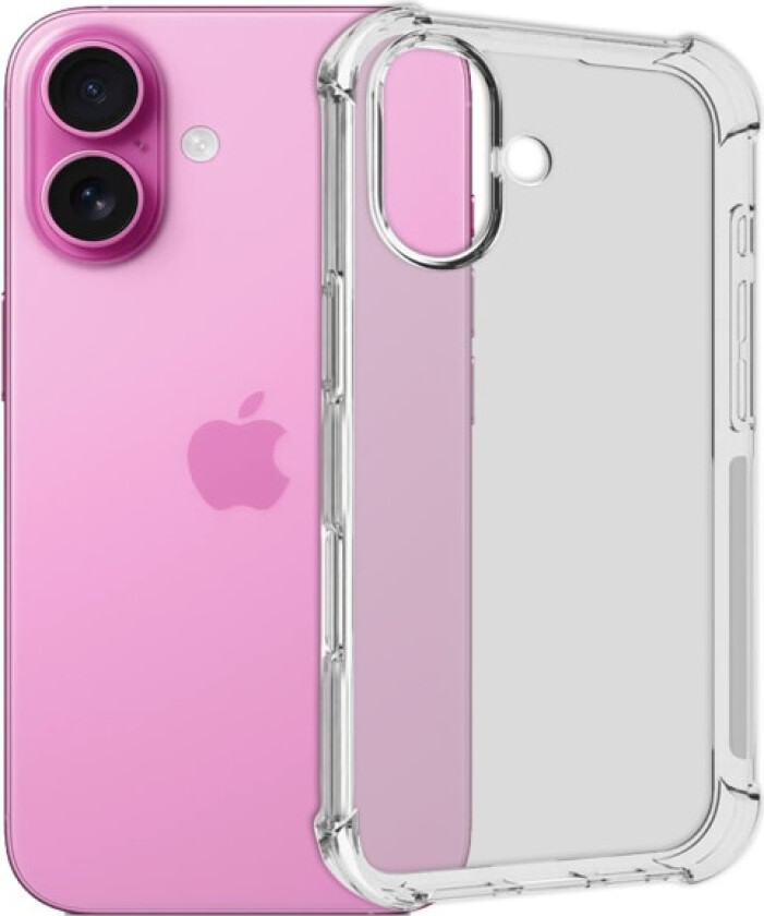 iPhone 16 Deksel - Ekstra Støtsikker og Slitesterk Transparent
