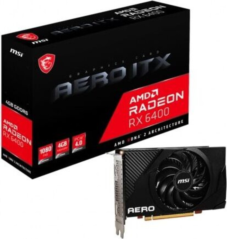 Radeon RX 6400 AERO ITX - 4GB GDDR6 RAM - Grafikkort