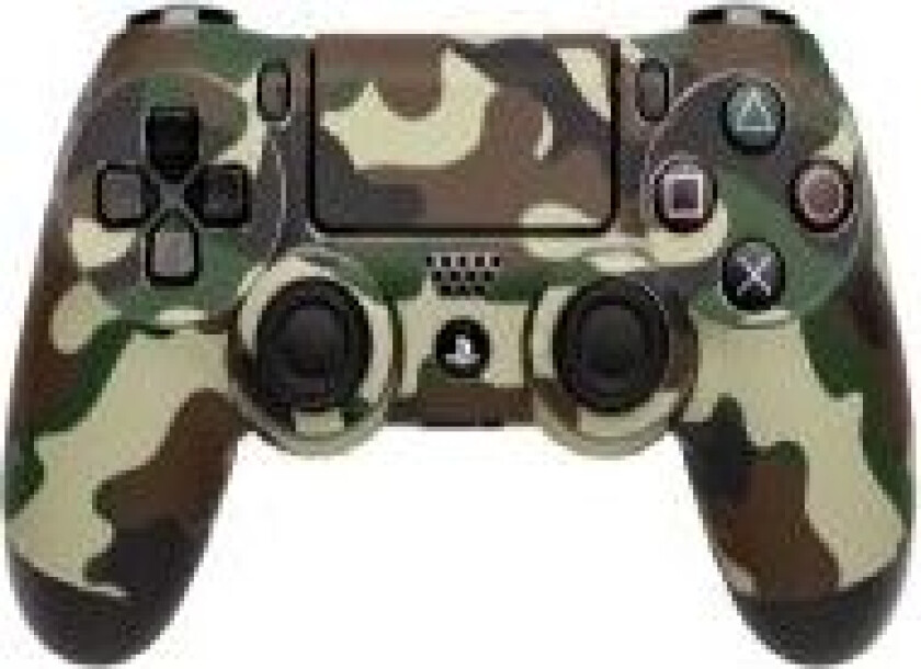 Gaming controller skin(klistremerke, controller medfølger ikke), PlayStation 4, Camouflage, Grøn