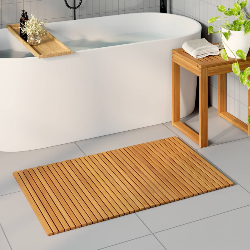 Badematte Ensfarget Brun 100 x 60 cm tre