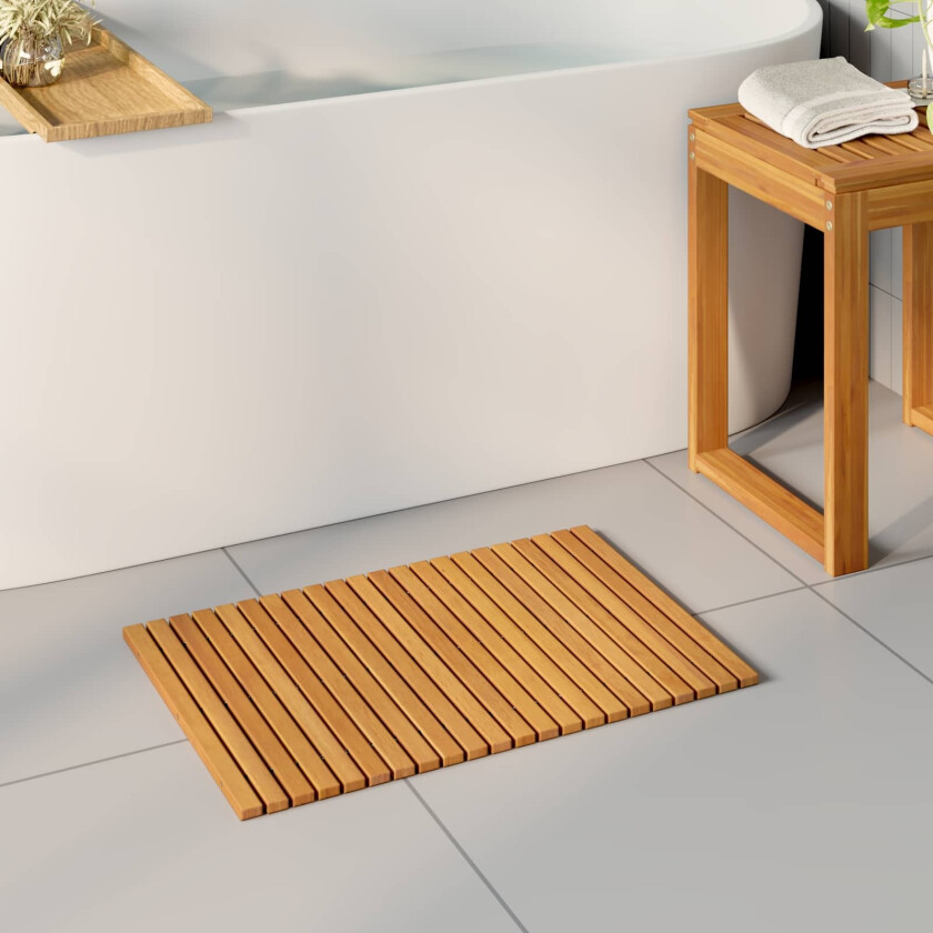 Badematte Ensfarget Brun 60 x 40 cm tre