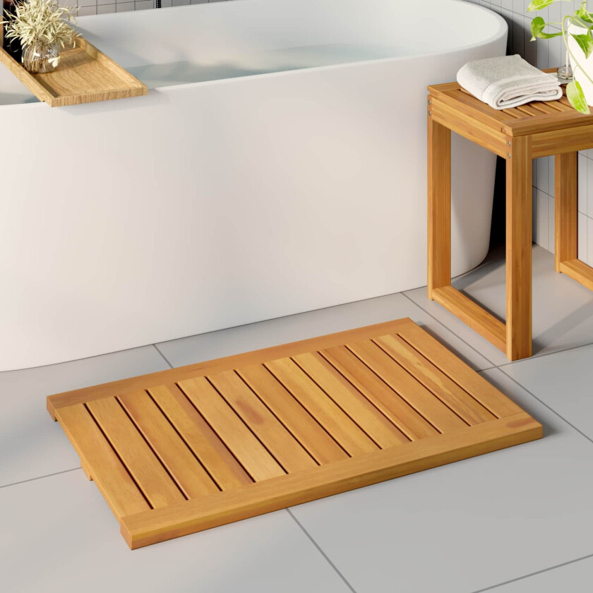 Badematte Ensfarget Brun 80 x 50 cm tre