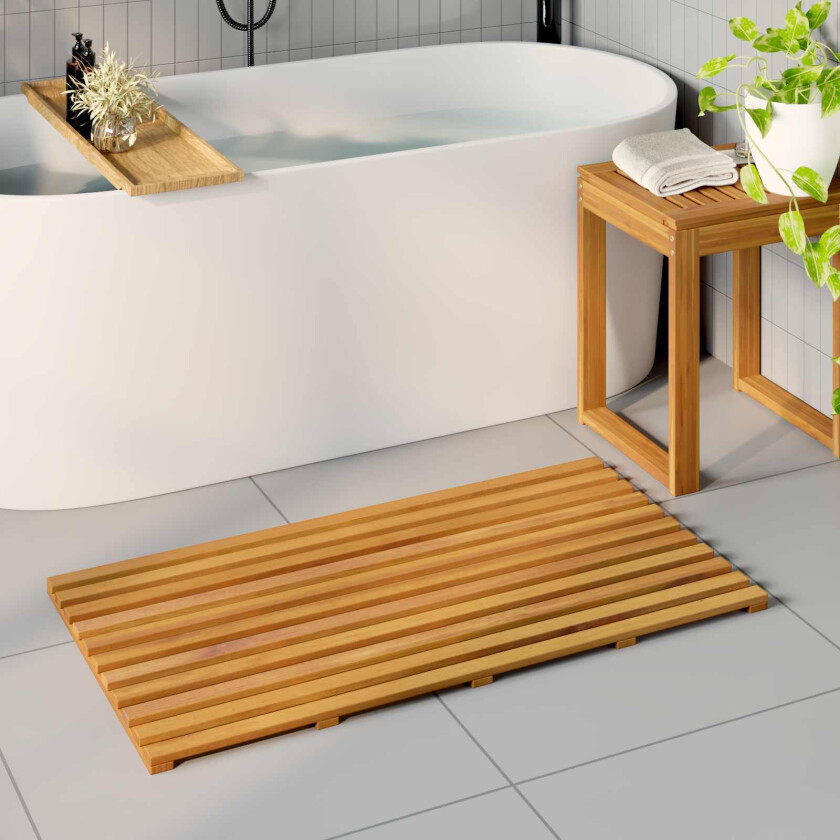 Badematte Ensfarget Brun 100 x 53 cm tre