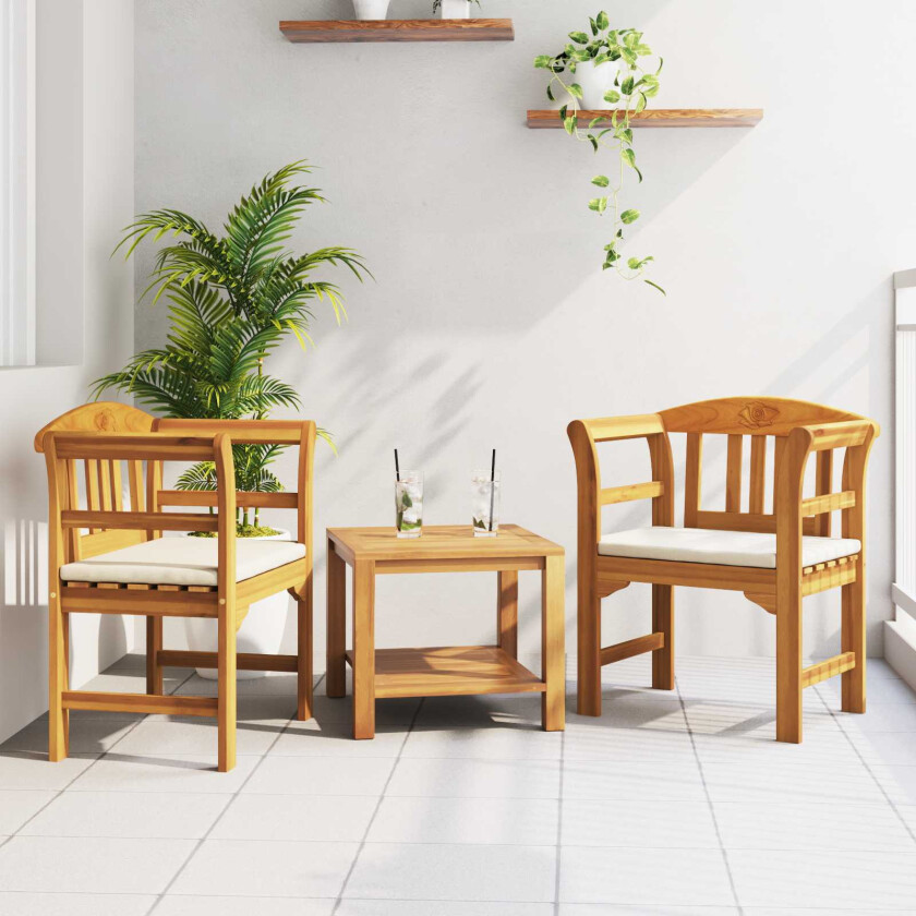 Bilde av benk med pute Naturlig Olje Finishing 68,5 x 46 x 82,5 cm