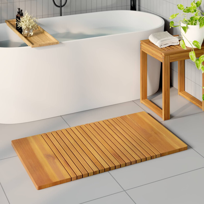 Badematte Ensfarget Brun 100 x 55 cm tre