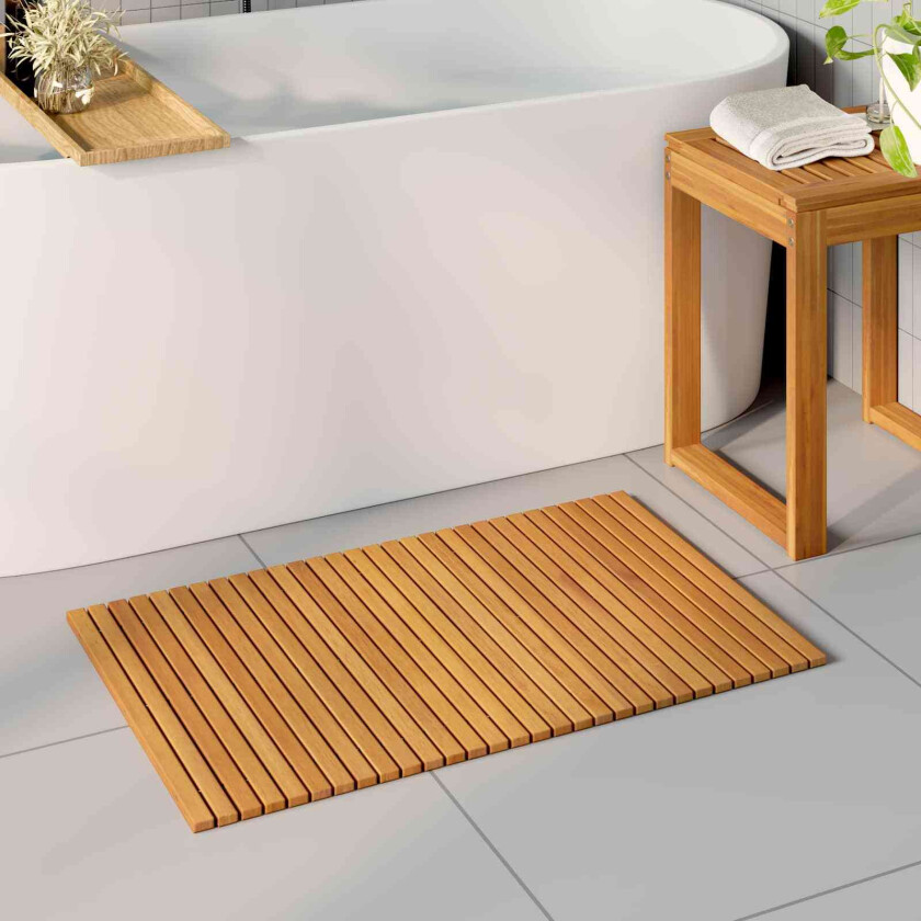 Badematte Ensfarget Brun 80 x 50 cm tre