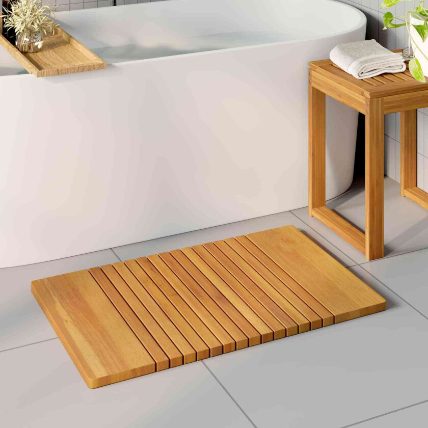 Badematte Ensfarget Brun 59 x 40 cm tre