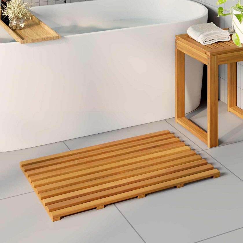 Badematte Ensfarget Brun 100 x 53 cm tre