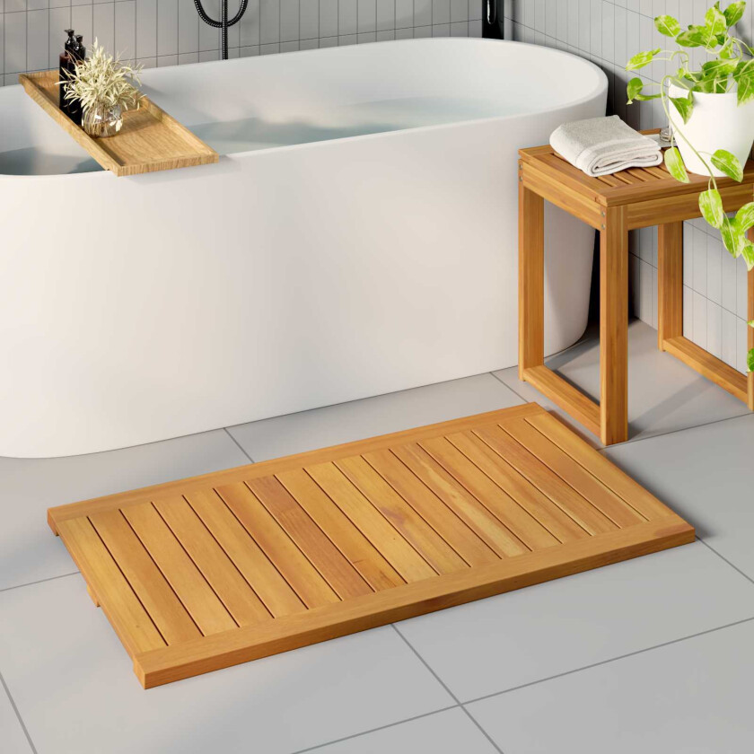 Badematte Ensfarget Brun 100 x 55 cm tre