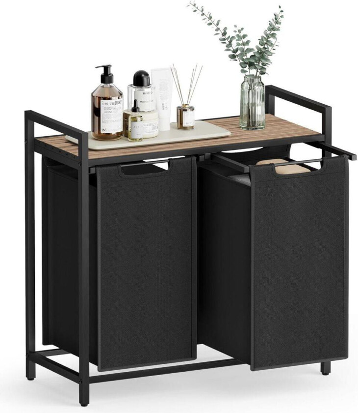 Skittentøyskurv, 73x33x72 cm, Brun og Svart