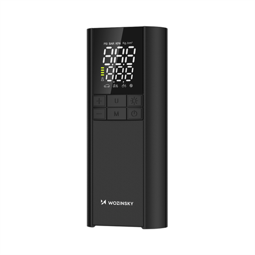 WPEP-8000 kompressor, elektrisk pumpe, 8000mAh powerbank, lommelykt - svart