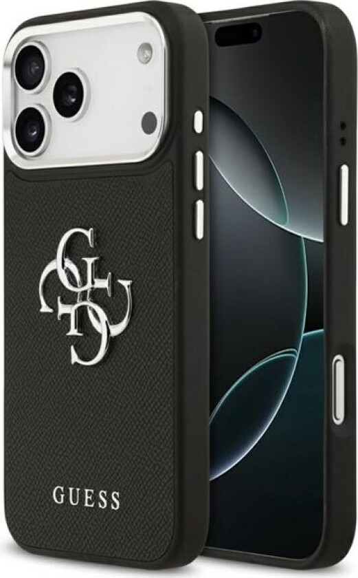 Grained Big 4G Classic Logoetui til iPhone 17 Pro Max - svart