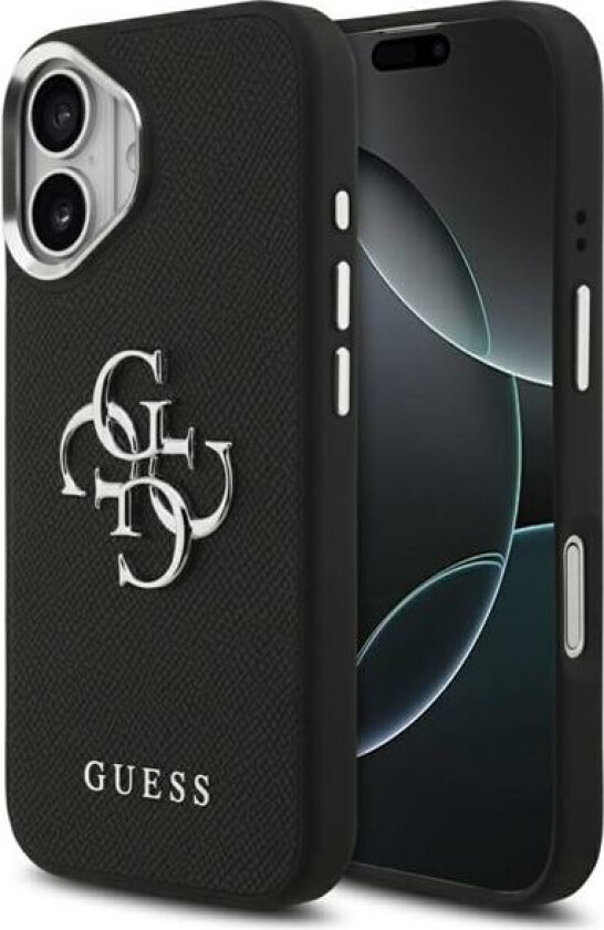 Grained Big 4G Classic Logoetui til iPhone 17 - svart