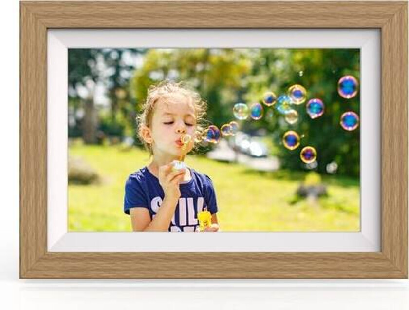 WRC-32 10,1" digital fotoramme med Frameo 32 GB app - lysebrun